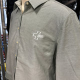 Port Authority Women's Oxford, Dress Shirt, LS, Green/Pearlized White, SKU 2091