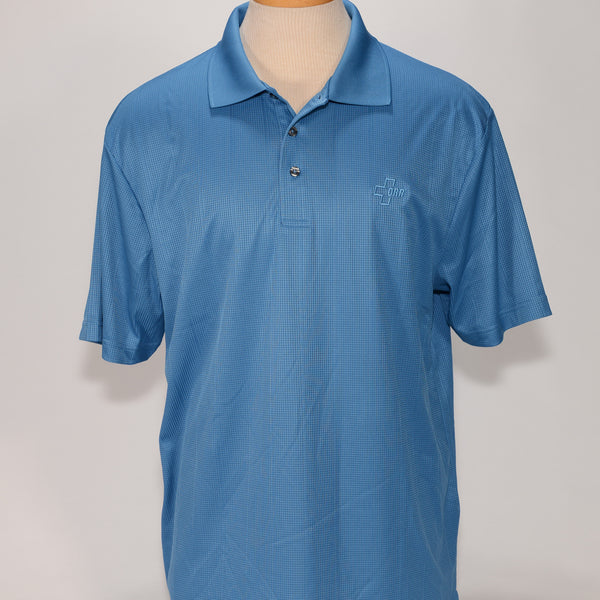 Port Authority Men's Teal Blue w/small check texture Polo