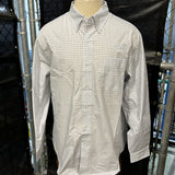 Port Authority Men's Long-Sleeve Button Down White with Navy Check SKU 2064