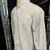 Port Authority Men's Long-Sleeve Button Down White with Navy Check SKU 2064