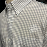 Port Authority Men's Long-Sleeve Button Down White with Navy Check SKU 2064
