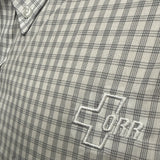 Port Authority Men's Long-Sleeve Button Down White with Navy Check SKU 2064