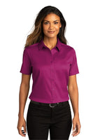 Port Authority Women's, Dress Shirt SS, Wild Berry w/Matching Logo - SKU 2025