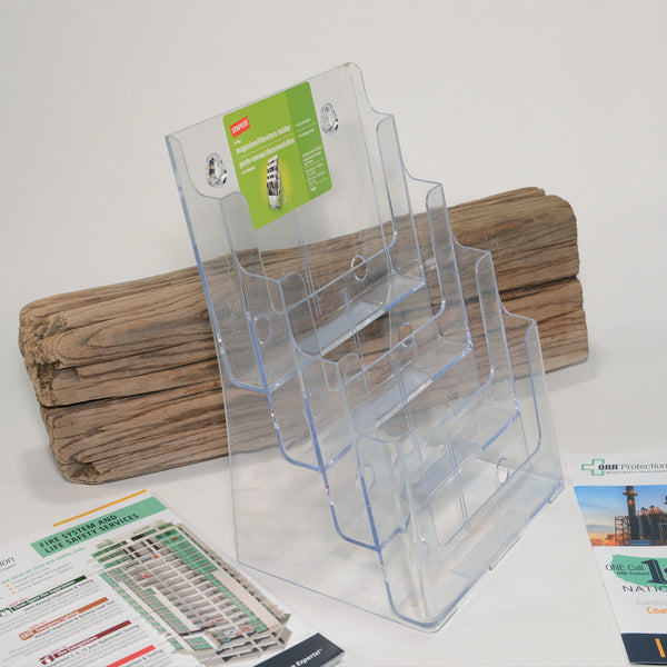 Flyer/brochure holder, 3 or 4-tier display