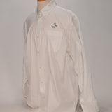 Devon Jones Men's Dress Shirt, White w/ Green Logo - SKU 2054