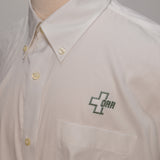 Devon Jones Men's Dress Shirt, White w/ Green Logo - SKU 2054