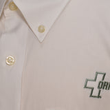 Devon Jones Men's Dress Shirt, White w/ Green Logo - SKU 2054