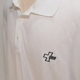Nike Men's Polo, White w/ Diamond Pattern and Black Logo - SKU 2022