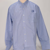 Port Authority Men's Dress Shirt, Blue w/ Small Dark Blue Check - SKU 2041