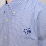 Port Authority Men's Dress Shirt, Blue w/ Small Dark Blue Check - SKU 2041