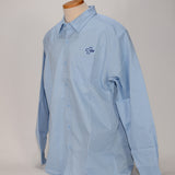 Port Authority Men's Dress Shirt, Light Blue w/ Small Check Blue Buttons - SKU 2040