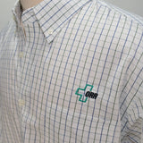 Port Authority Men's Dress Shirt, White w/ green, blue, gray check - SKU 2068