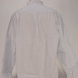 Port Authority Men's Dress Shirt, LS, White w/multi-line check, gray logo - SKU 2039