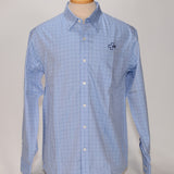Red House Men's Dress Shirt, LS, Light Blue w/check - SKU 2045