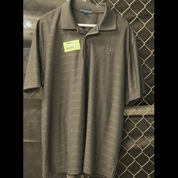 Port Authority Polo, Dark Gray w/ Stripes, Men's XL