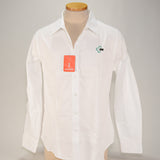 Cromwell Elevate Women's, Dress Shirt, LS, White w/ Mint-Black Logo - SKU 2027