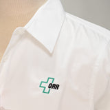 Cromwell Elevate Women's, Dress Shirt, LS, White w/ Mint-Black Logo - SKU 2027