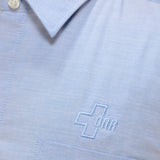 Port Authority Women's Oxford, SS, Blue w/Light Blue Logo - SKU 2024