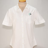 Port Authority Women's Oxford, SS, White w/Mint-Black Logo - SKU 2023